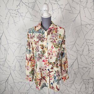 Barclay Colorful Floral Print Button Front Shirt